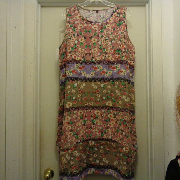 BOHEMIAN DREAMER GIRL FLOWERS COTTON BLEND MAXI DRESS 2 X - Picture 2 of 10